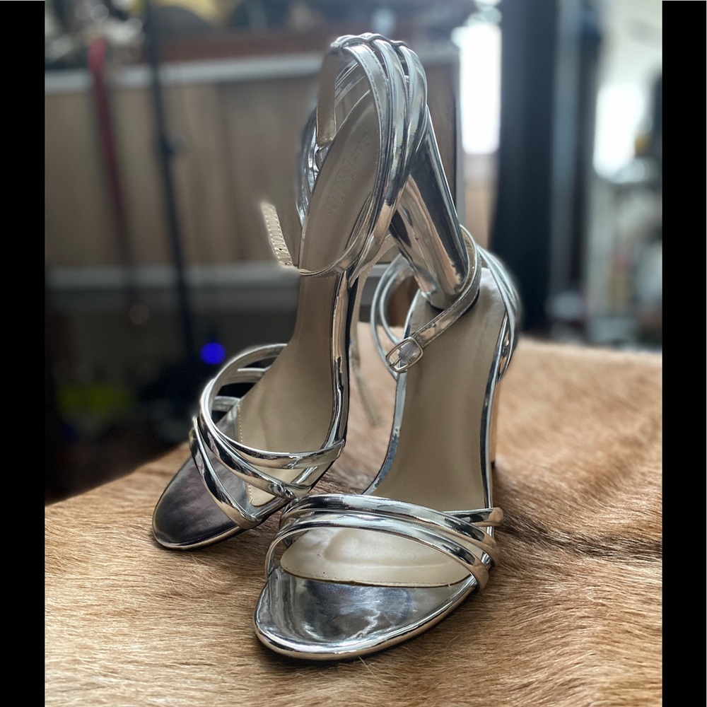 Silver strappy sandals